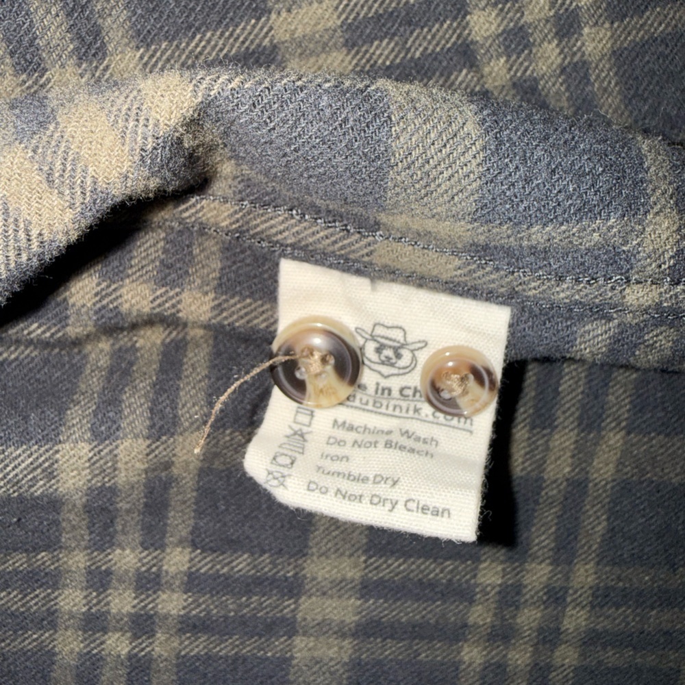 Dubinik® Customized Version Mens Flannel Shirt Long Sleeve Button Down Med - Picture 6 of 7